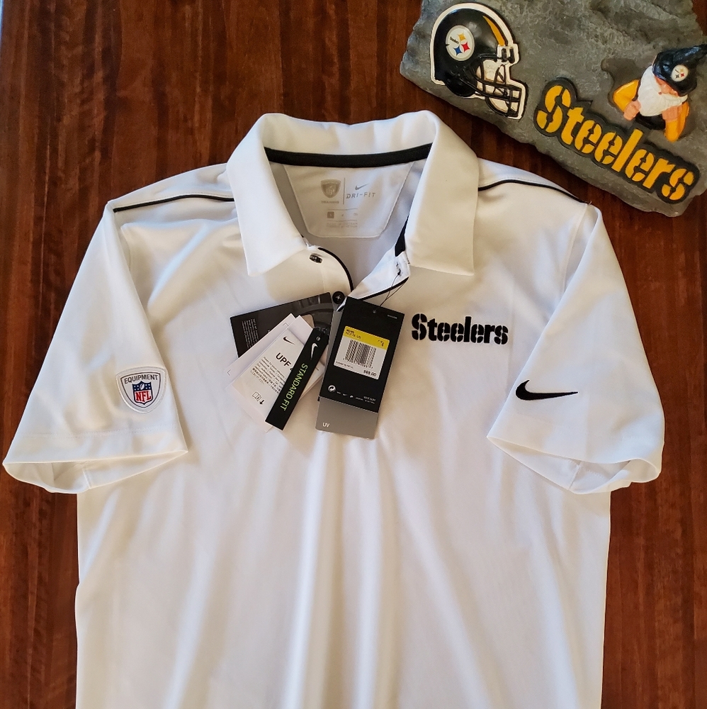 Pittsburgh Steelers Men's Dri-Fit Nike White Polo